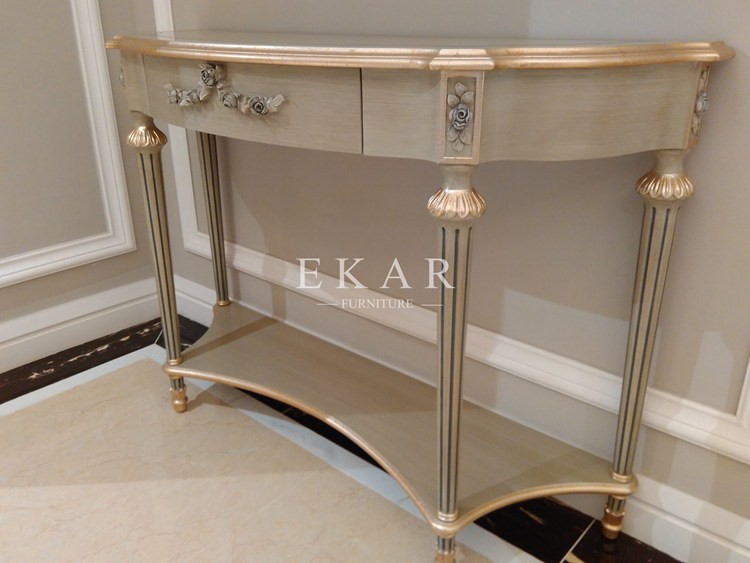 High Class Italy Fancy Antique Golden Console Table FLN-M-XG202