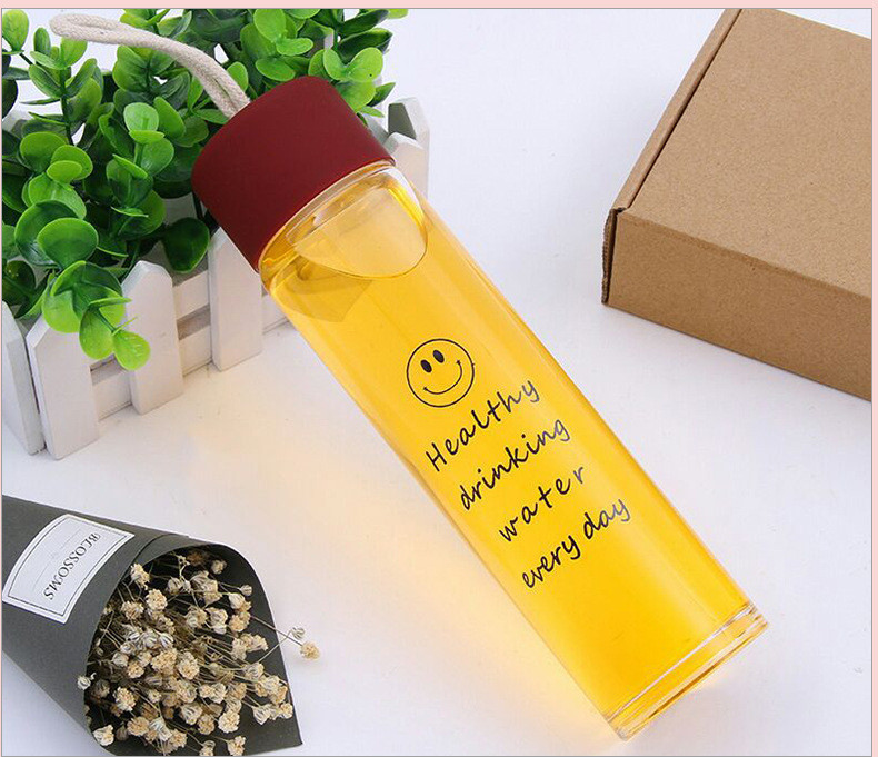 monolayer glass high boron silicon transparent water cup four colors size 22*5.5cm logo printing
