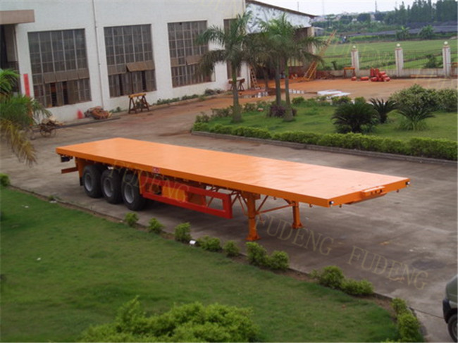 40 Tons Heavy Duty Flatbed Trailer / Cement Bag Transport Flatbed Trailer Truck