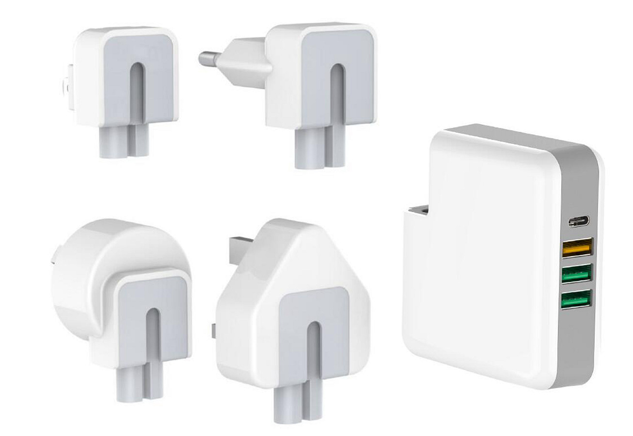 ABS Fireproof Wall Plug With Multiple Usb Ports