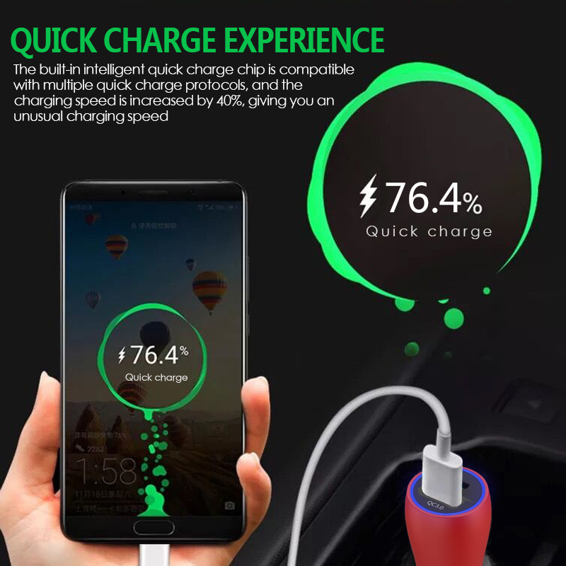 PD+QC3.0 CAR CHARGER FAST USB CAR CHARGER Compatible with all smart phones, type-c fast car charge