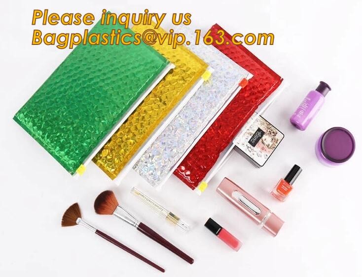 Cosmetic Slider Zip lockkk Bubble Bags Bubble Slide Pouch,Zip lockkk esd bubble bag bubble packaging wrap cosmetic pouch slide