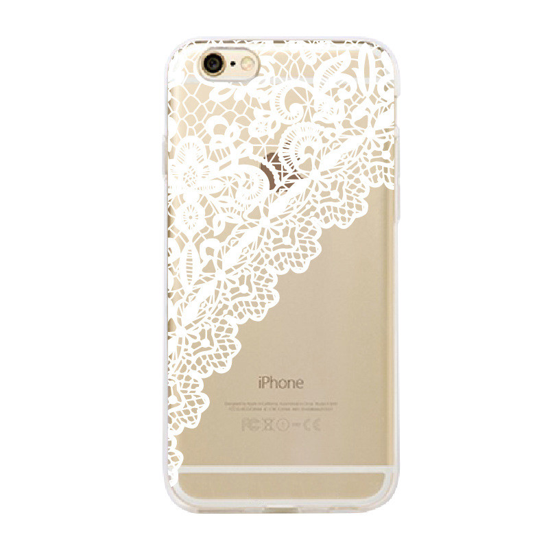 Soft Rubber Designer Cell Phone Cases For Iphone 6s Lace Flower Mandala