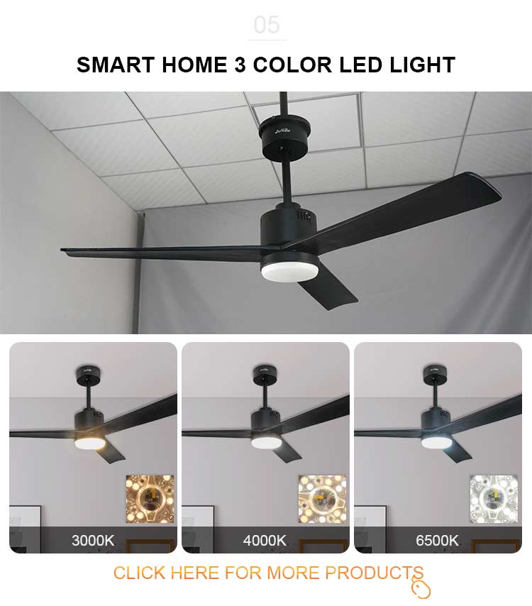 Modern LED Decorative Ceiling Fan 1stshine DC Motor with 10- and 3 Solid Wood Blades