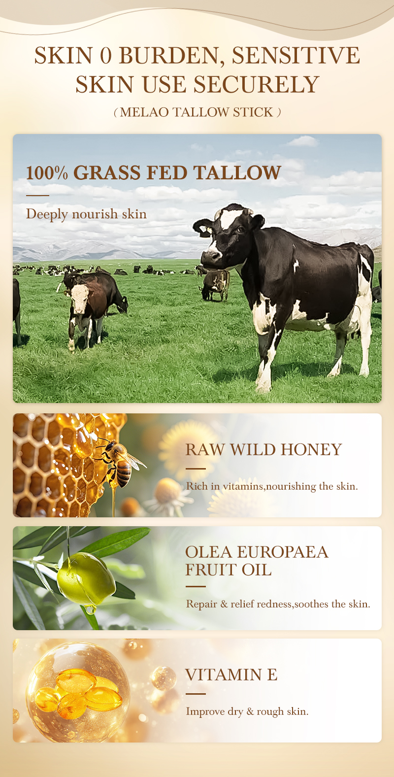 Natural Facial Private Label Body Lotions Vitamins Face Care Cosmetic Korean Skin Care Products Makeup Peptide Beef Tallow Stick