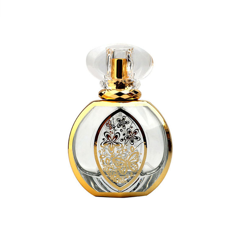 50ML Perfume Bottle Electroplated UV Carved Perfume Bottle High-Grade Perfume Spray Bottle Round Perfume Bottle