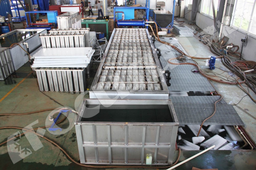 25tons Refrigeration Gas R404a/R22 Brine System Big Cube Ice Block Machine for Africa