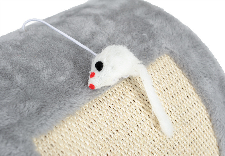 Grey Color Pet Den Bed / Cat Scratcher Bed Large Size Weight 1.05kg With Mouse Toy
