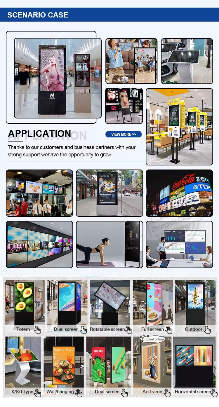 Indoor Vertical FHD Double-Sided LCD Display Monitor Kiosk Advertising Player 43 49 55 65 Inch with 350 cd/m2 Brightness