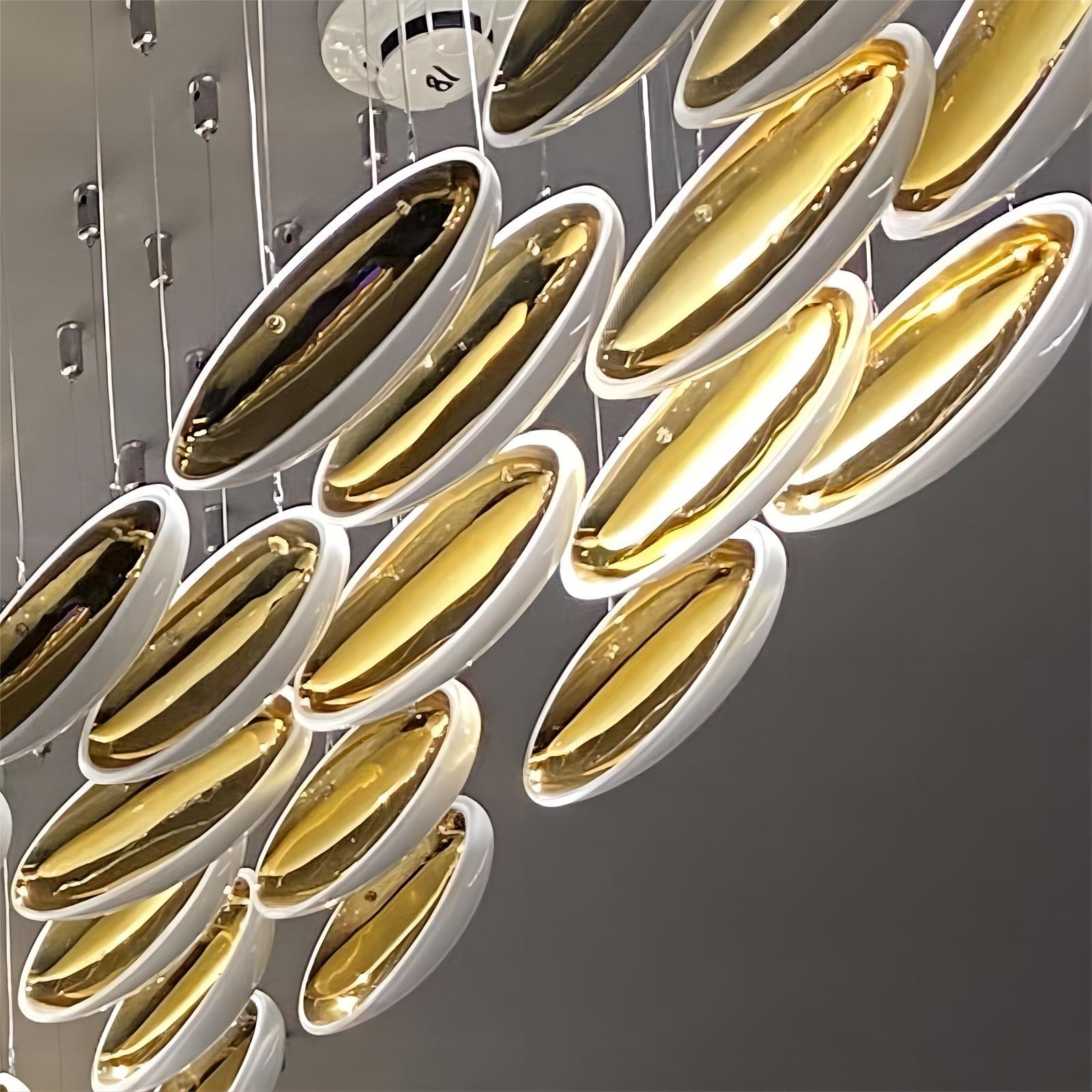 Customized Hotel Lobby Oval Art Chandelier Glass Extra Large Chandeliers