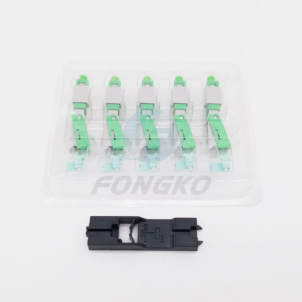 SC APC Fiber Optic Quick Connector , Singlemode Optical Fiber Fast Connector