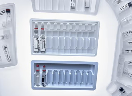 Custom PET vial tray for 1ml~10ml water injection vials, custom medicine vial tray packaging