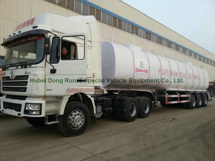 50Ton liquid Asphalt Tanker Semi-trailer with 2TBL45P BALTUR Heating and Insulation