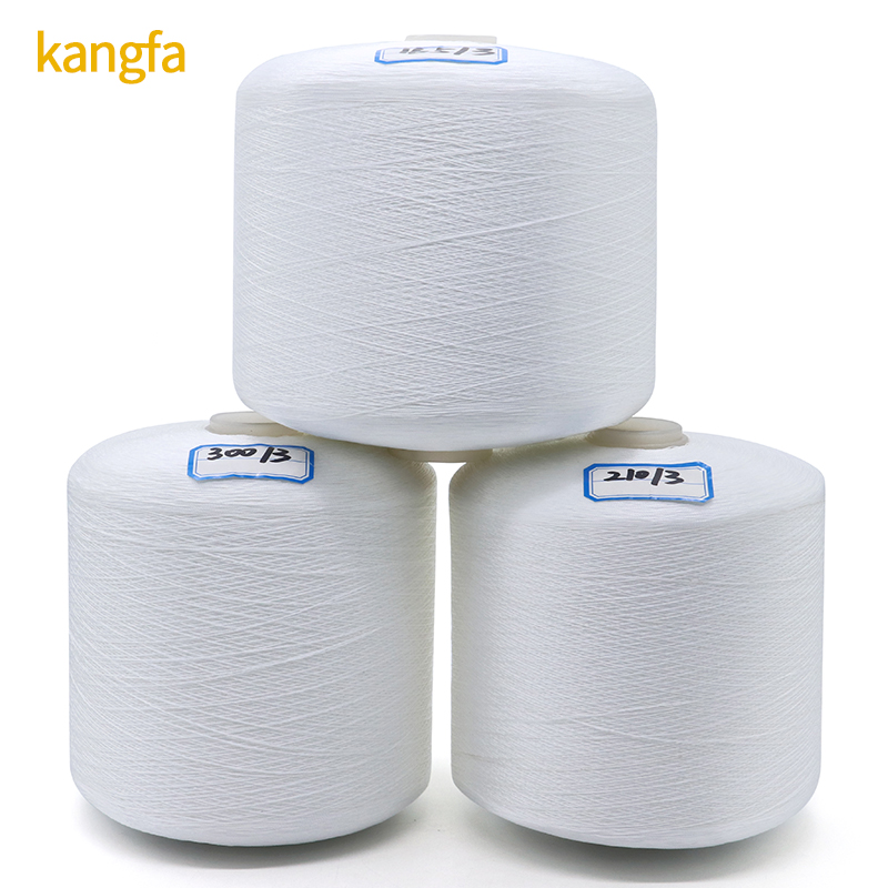 Raw White 150D/3 Tex45 TKT60 Polyester Sewing Thread with Low Shrinkage and Durability