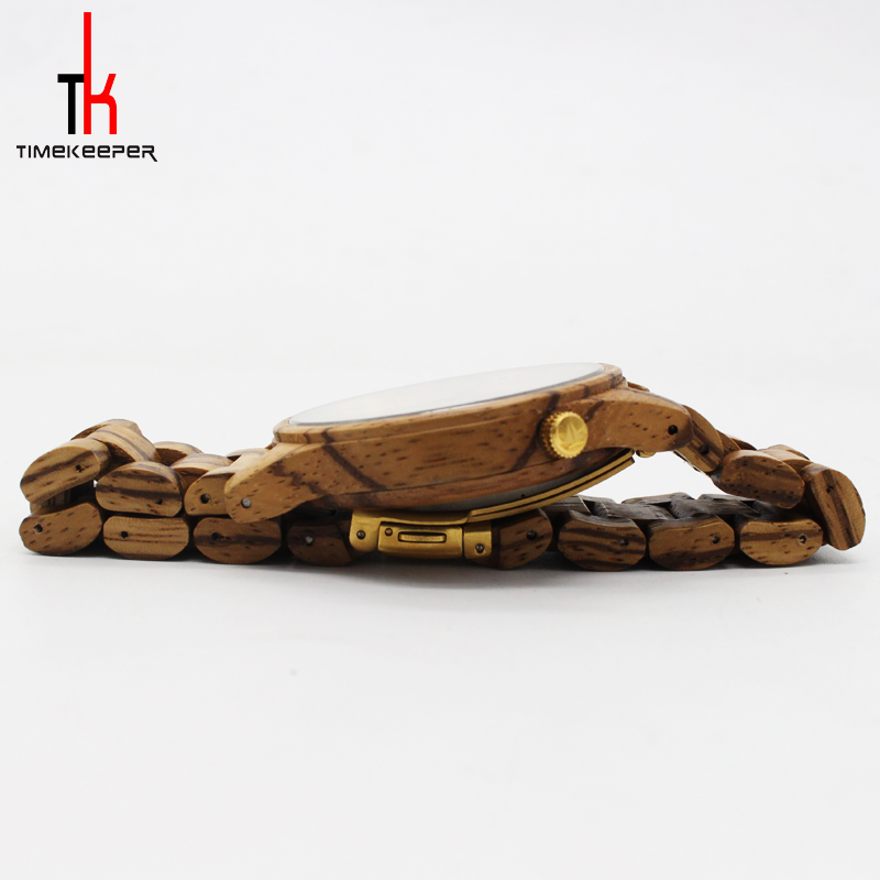 Luxury brand natural zebral wood watch custom logo Japan movt quartz watch wood wrist watch for men