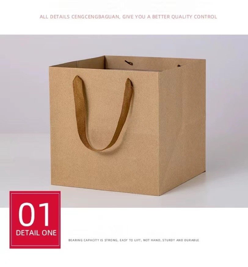 15x15x15 Plain Paper Shopping Bags