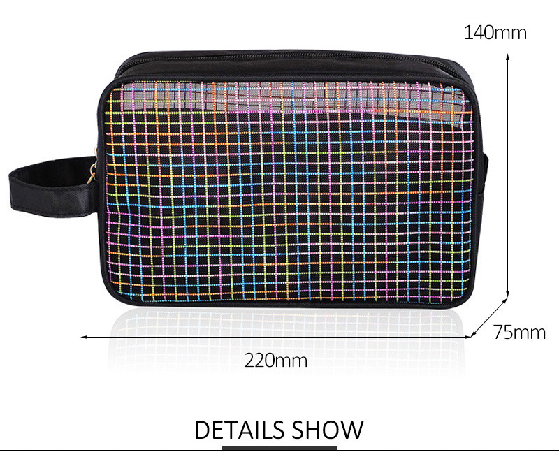 Travel Zipper Washing Mesh Polyester Cosmetic Bag
