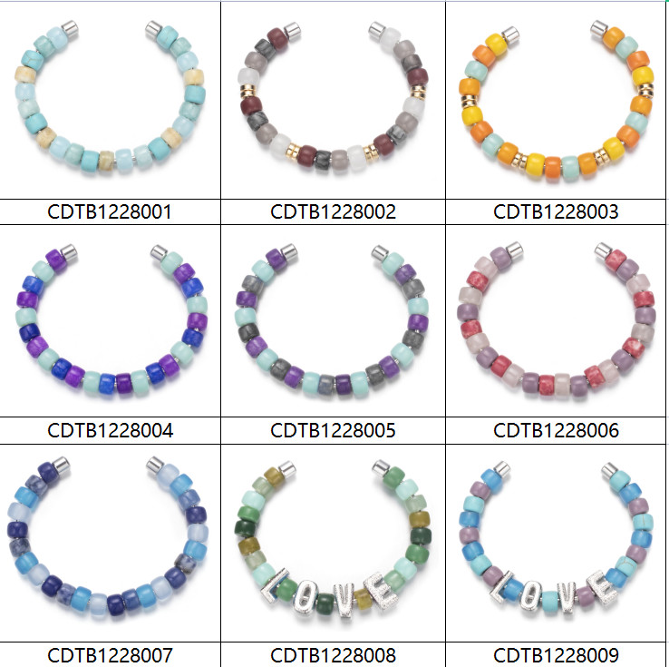 DIY Removable Bangles With Beads Red Imperial Stone 18k Real Gold Plated