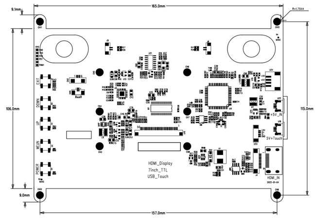 7 Inch HDMI TFT LCD Display , PCAP TFT Capacitive Touch Screen Module