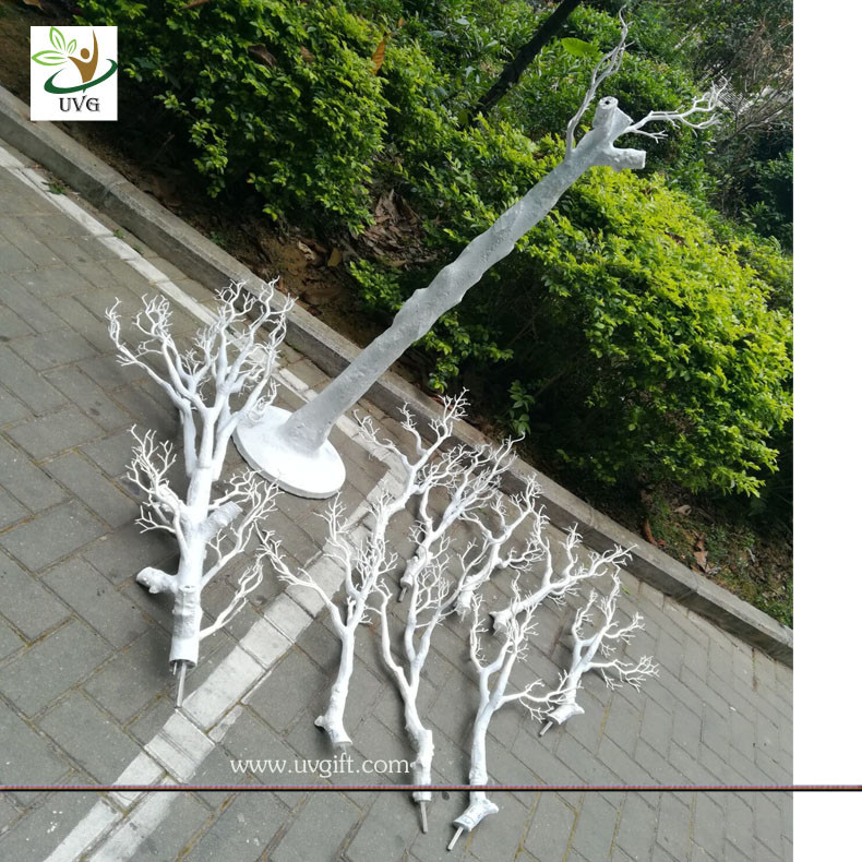UVG white plastic model artificial trees with dry tree branches for christmas decoration DTR35