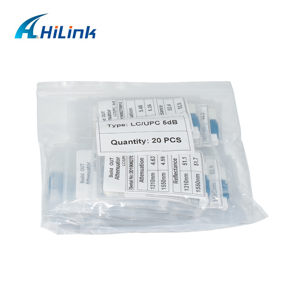 LC / UPC Single Mode Fiber Optic Attenuator Male To Female Fixed Attenuator 5dB 10dB 20dB