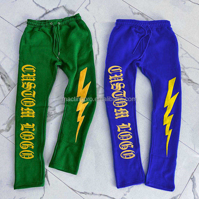 Knitted Men's Printed Fleece Baggy Track Pants for Lightweight Style and Comfort