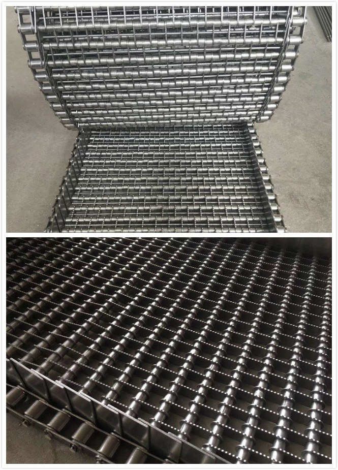 Pasteurizing Food Garde Eye Link Conveyor Belt Variable Wire Spacing Flat Surface
