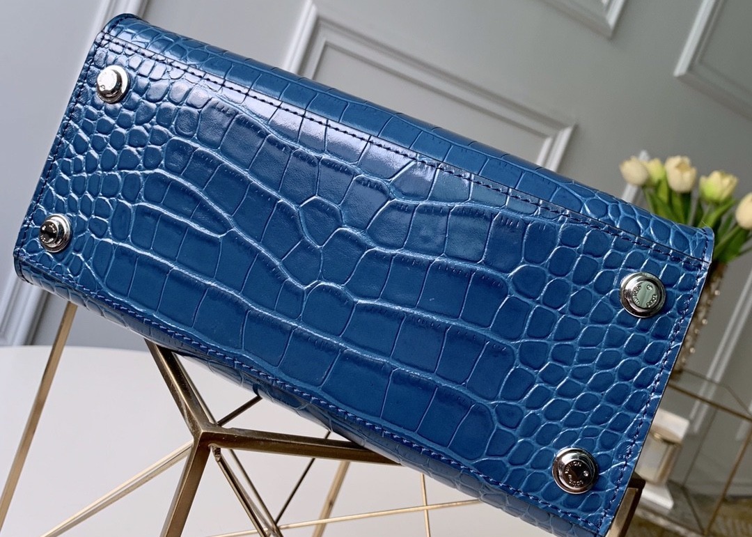 Luxury Cross Body 23cm Crocodile Skin Tote Bag Lock Decoration