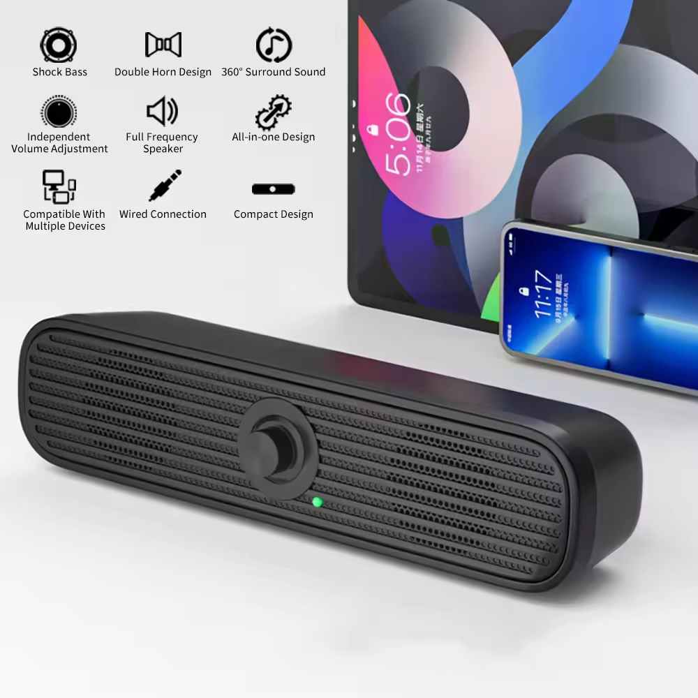 Computer Surround Sound Subwoofer Speaker for High Power TV USB Wired Sound Box System