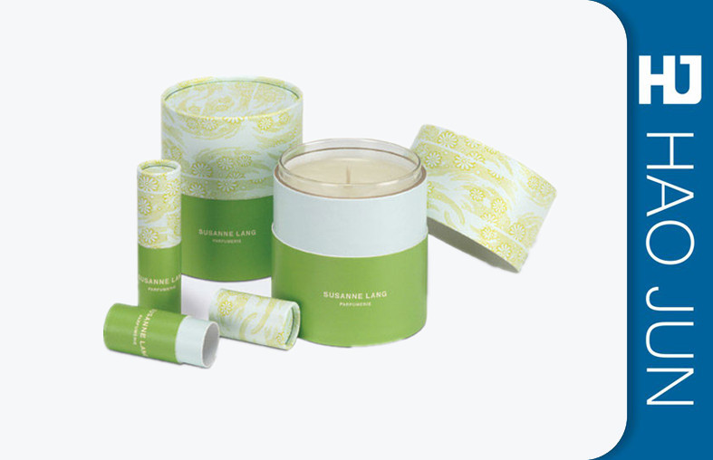 Waterproof Cardboard Candle Boxes Cylinder Tube Packaging Spot UV Surface