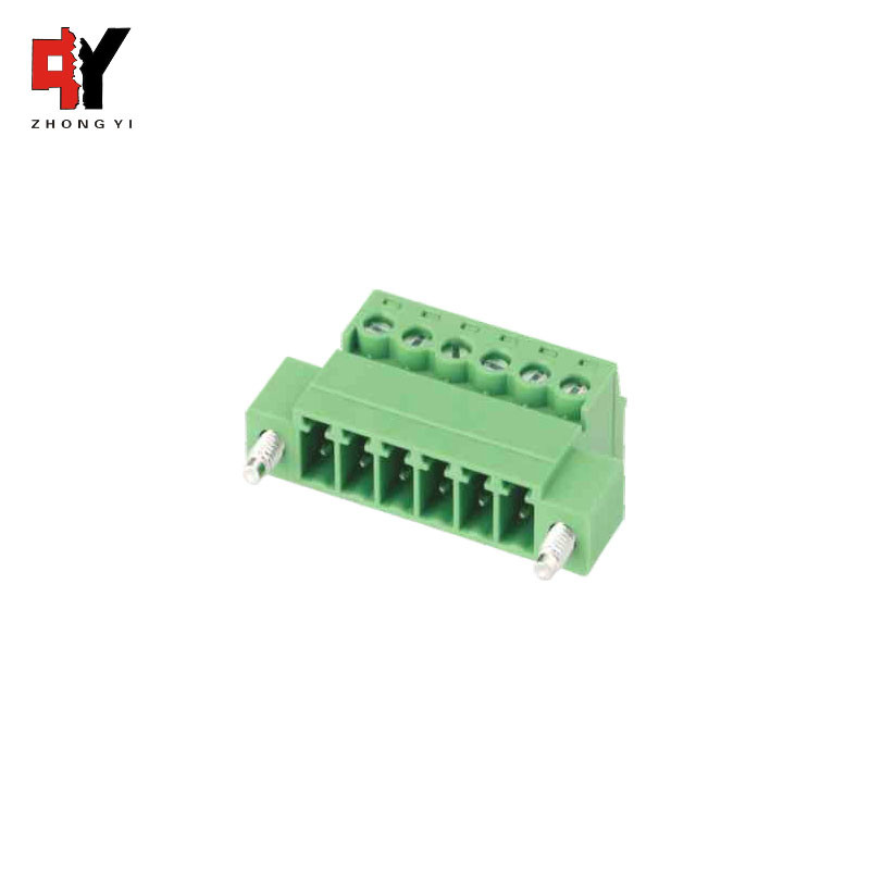 Copper Power Wire PCB Plug-In Terminal Block Screw Head Fixed 3.81mm Pitch