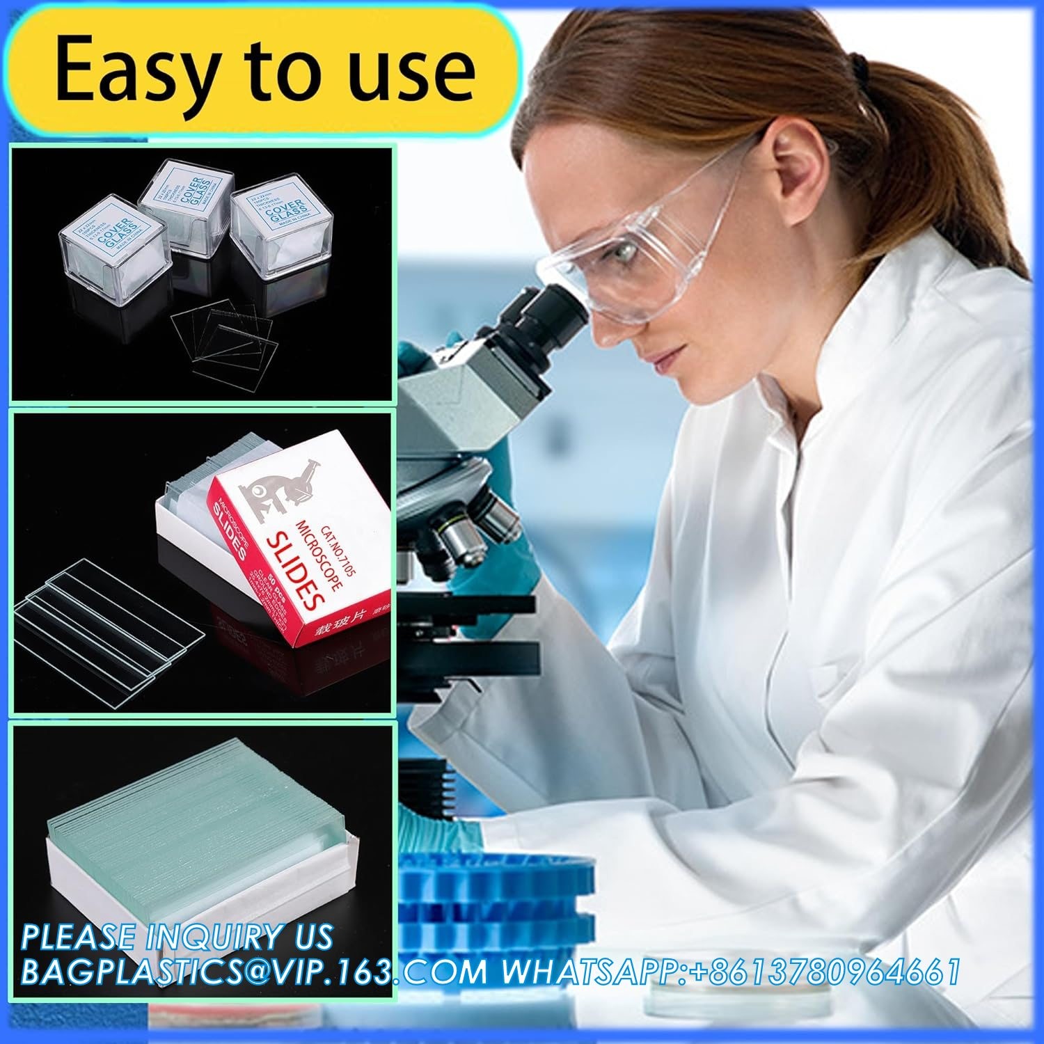 Microscope Slides And Covers, 100 Slides(1" X 3"), 100 Coverslips(0.87" X 0.87") Blank Glass Slides For Microscope