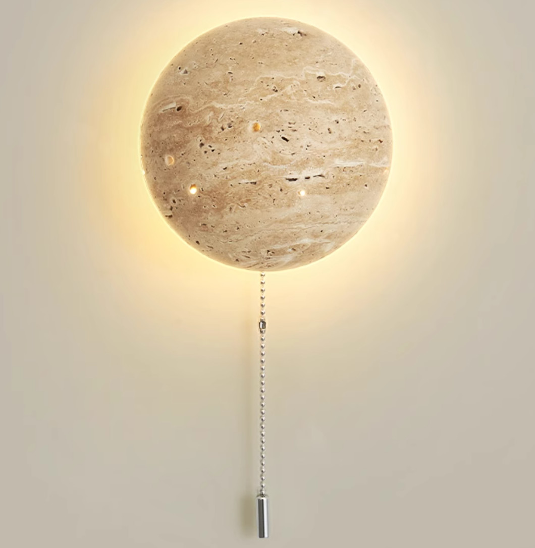 Yellow travertine wall lamp bedroom for home decorator interior stone wall lamp