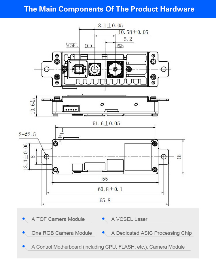 Face recognition camera 3D living facial recognized module USB connector IR and RGB images camera module