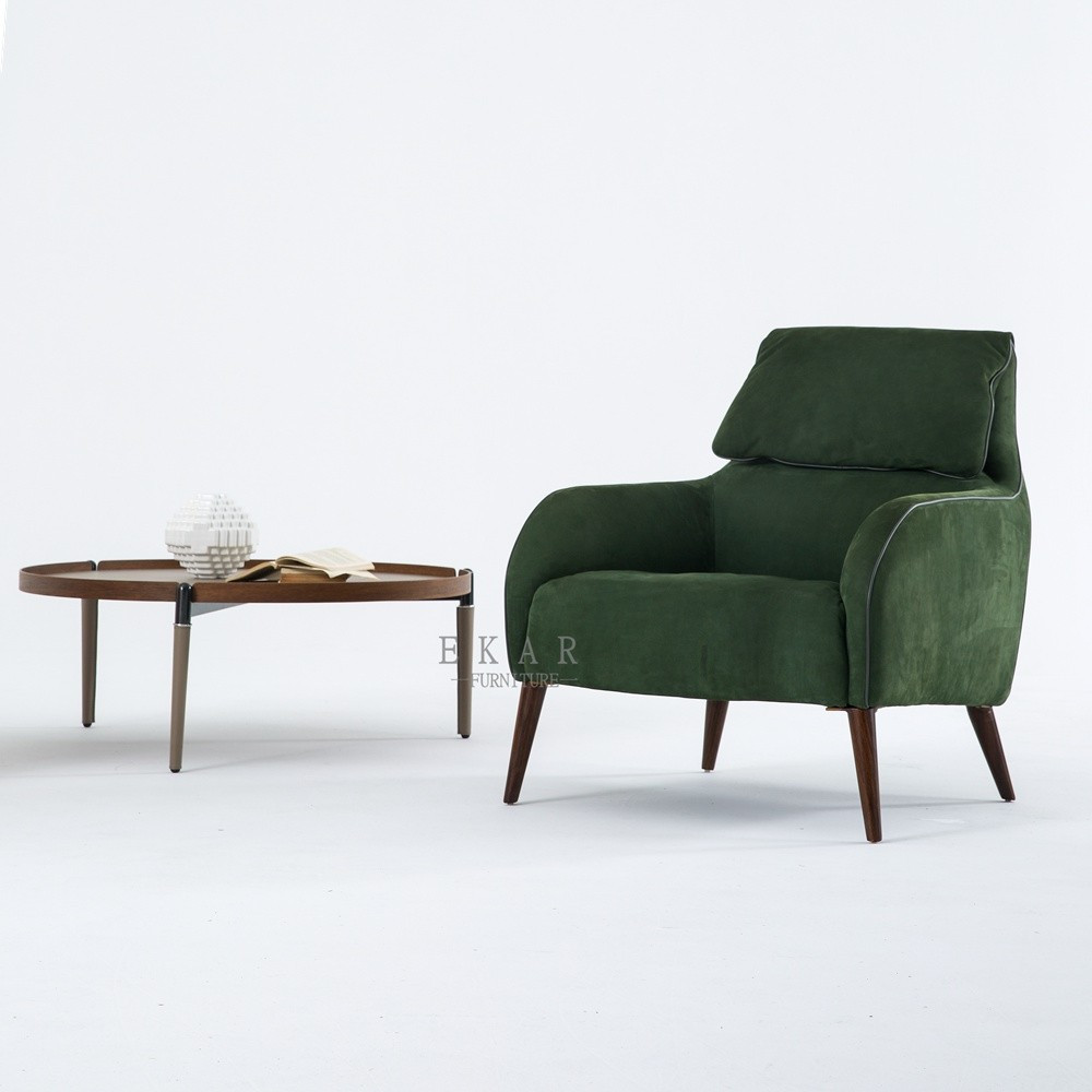 Living Room Upholstery Modern Arm Fabric Leisure Chair With Ottoman