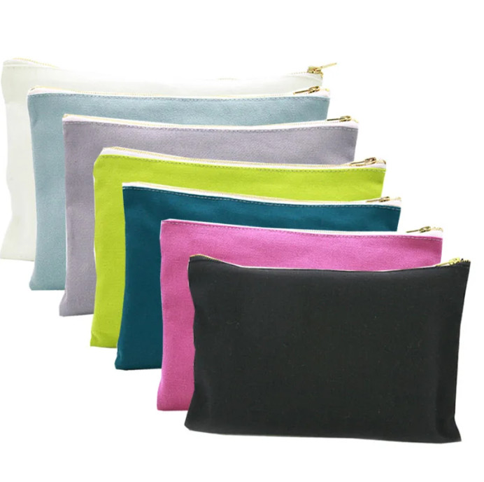 Custom Printing Canvas Makeup Bag Bulk Pouch For Makeup Skincare Essentials