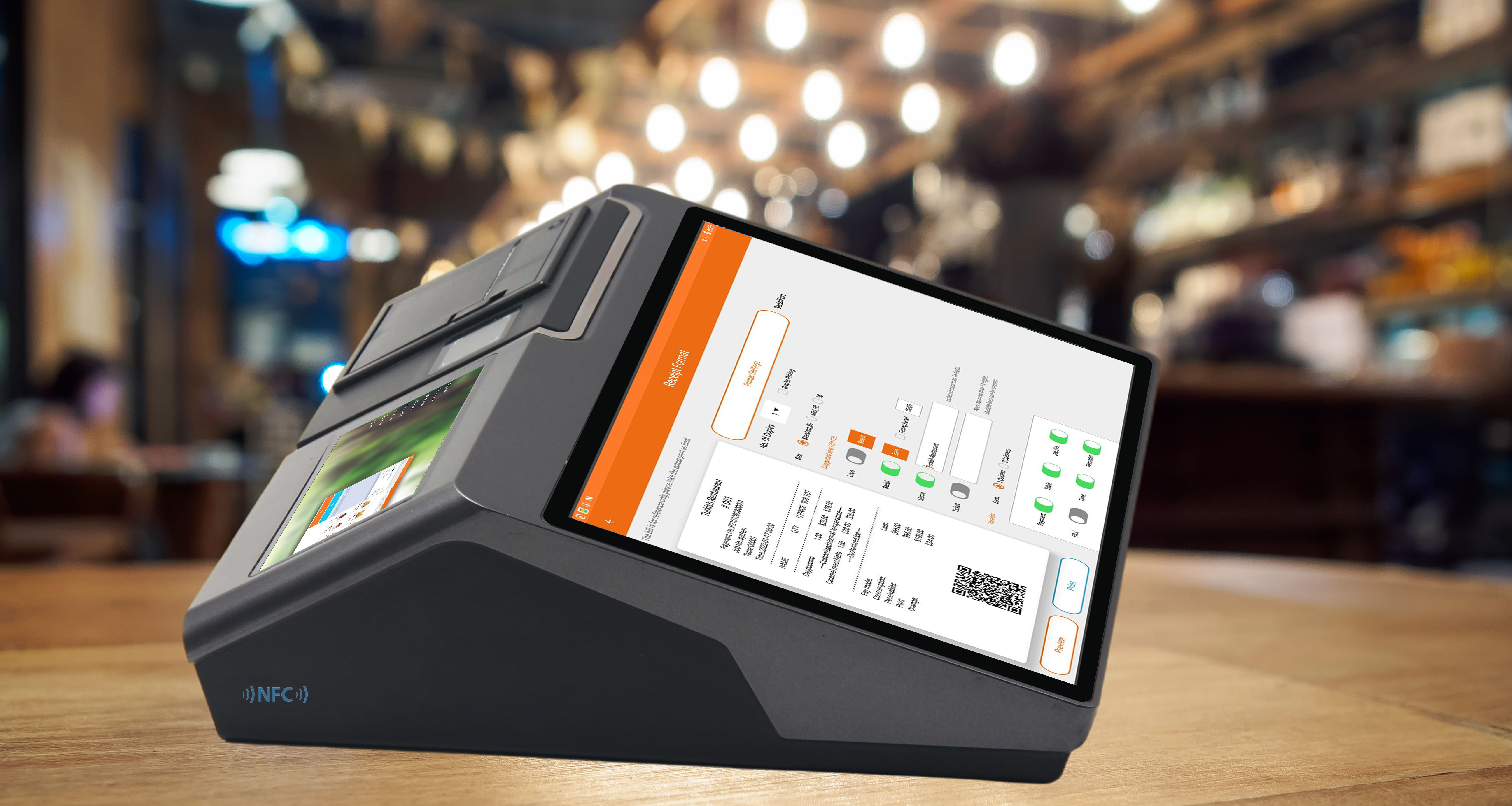 12.5 Inch HD 1080P IPS Screen POS System with Built-In Thermal Printer and Wifi BT Support
