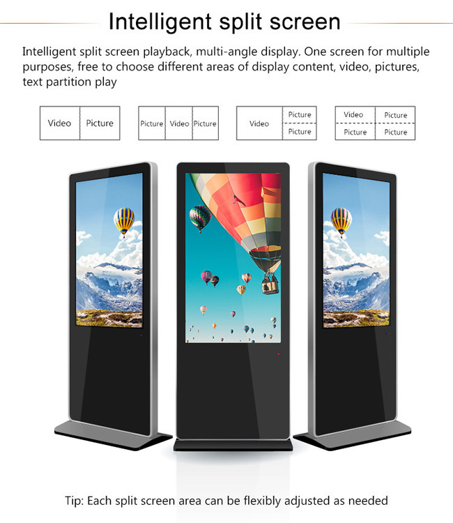 Freestanding Kiosk 32 Inch Vertical Signage Display 3840x2160px