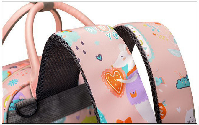 Animal Prints Polyester Rucksack Changing Travel Diaper Bags 27*15*42cm