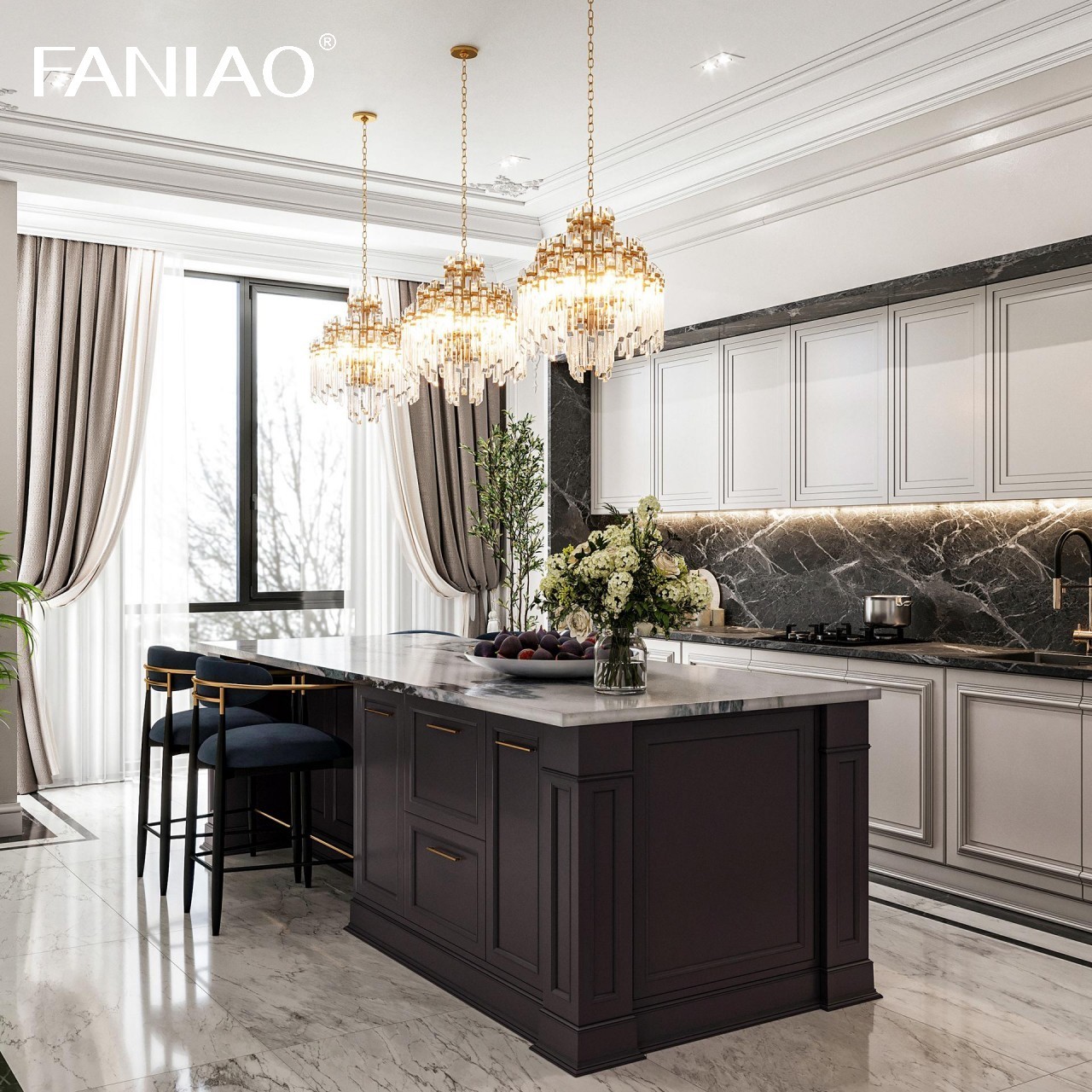 Modern Lacquer Kitchen Cabinet Modern Villa Lacquer Kitchen Cabinet
