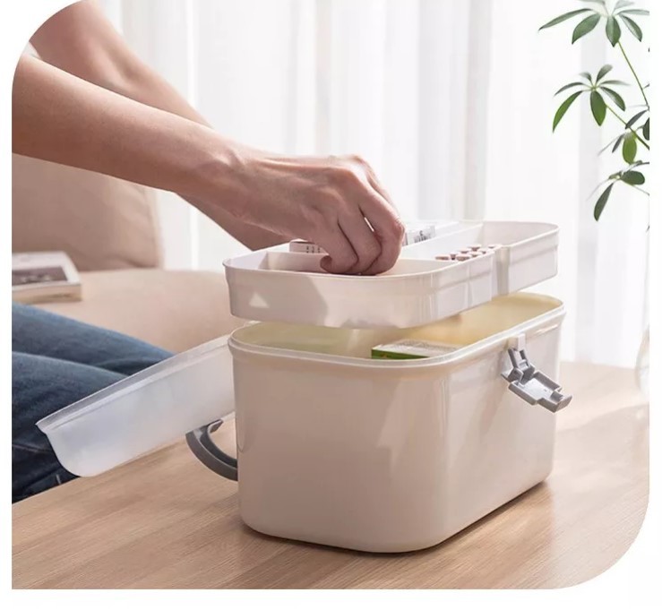 Portable Household Storage Container Plastic First Aid Box Organizer