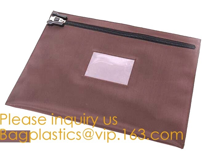 Zippered Money Pouch Bank Bag Security Deposit Bags Assorted Color Tool Bag Bank Bags Sealing Cargo Lock Mail Bag Securi