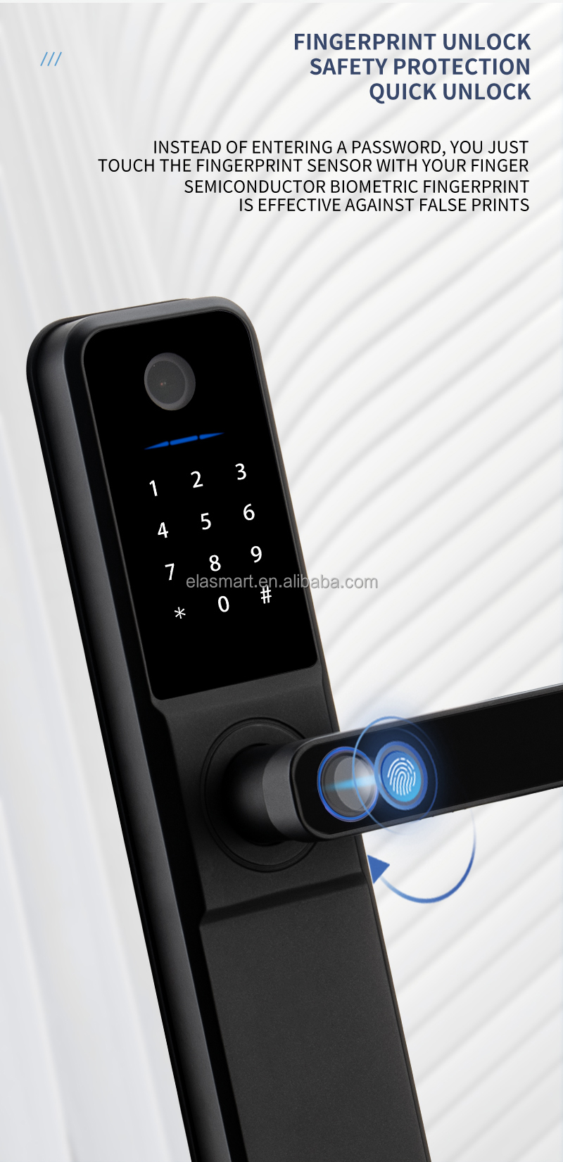 WiFi Fingerprint Door Lock Aluminum Alloy Smart BLE Door Lock
