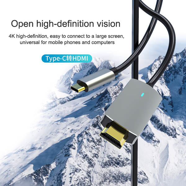 1.8m Line HD Video Converter TYPE C To HDMI 4K 1OZ Copper HASL