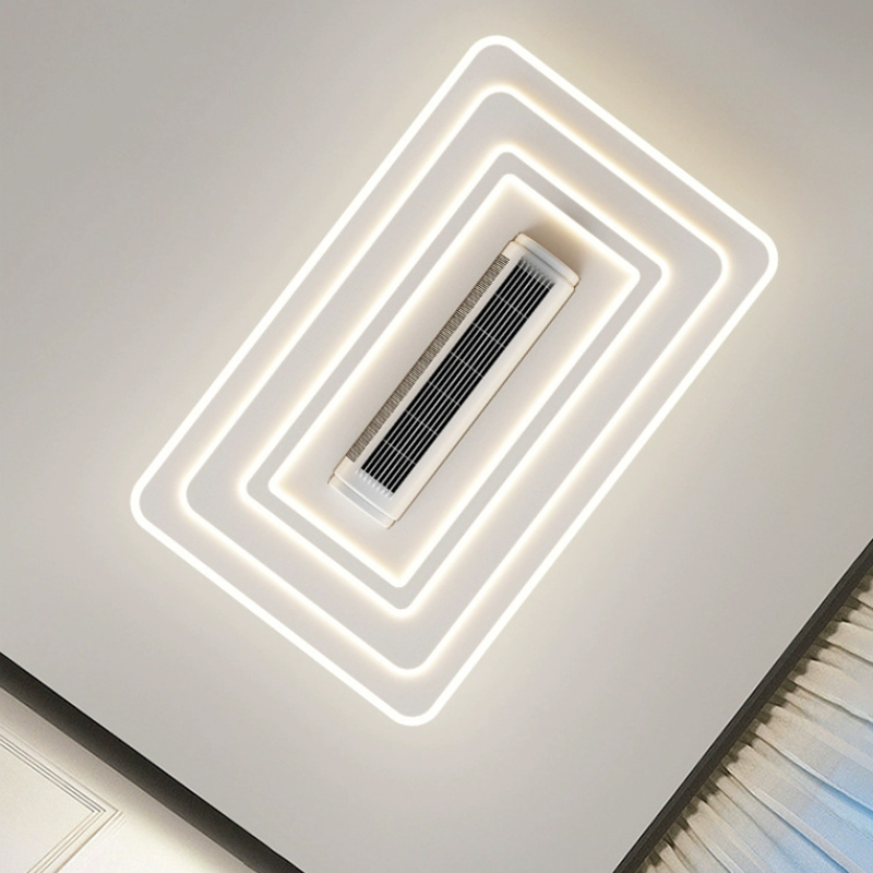 Modern Bladeless LED Lighting Iron Body Air Conditioner for Living Room & Bedroom High-Silent AC Motor Remote Control Switch