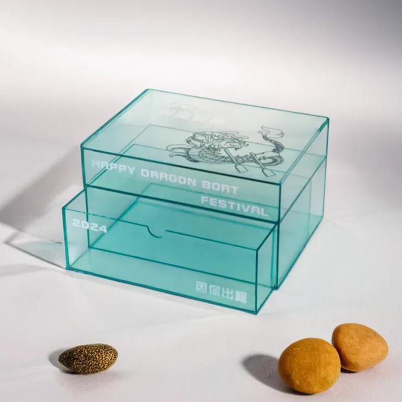 Rainbow Color Acrylic Box With Drawers Plexiglass Jewelry Box For Home Collection