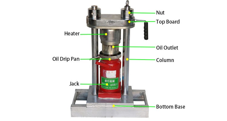 70Kg 2Kg/H Hydraulic Oil Press Machine Extraction Neem Manual 500g/Batch