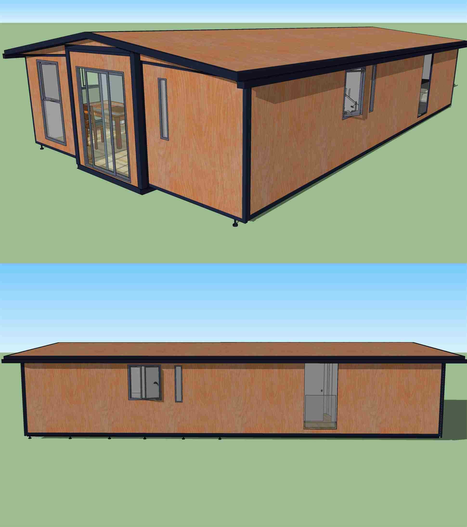 Transportable Expandable Container Homes , 2 Bedroom Prefab House With Kitchen