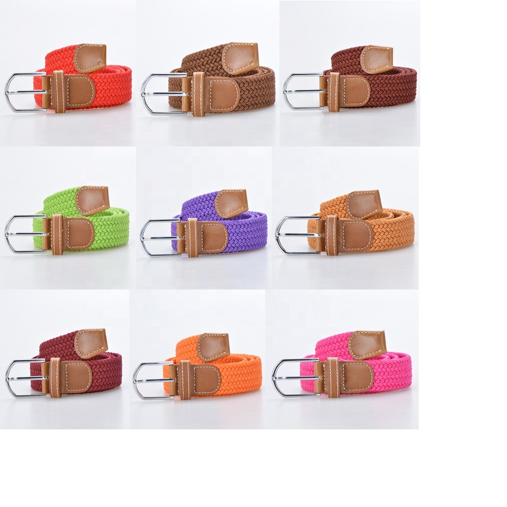 Stretch Unisex Fabric Elastic Belt 105cm Mens Braided Belts For Jeans
