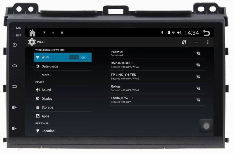 Ouchuangbo car navigation radio dvd for Toyota Prado 2008 with bluetooth USB big screen android 4.4 system